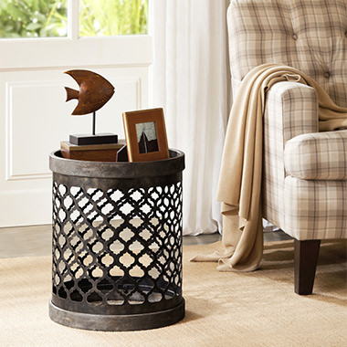 Cirque Reclaimed Quatrefoil Metal Drum