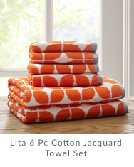 Lita 6 Pc Cotton Jacquard Towel Set
