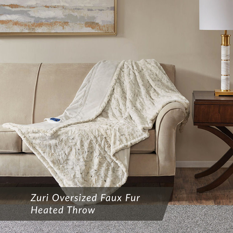 Zuri Faux Fur Heated Throw