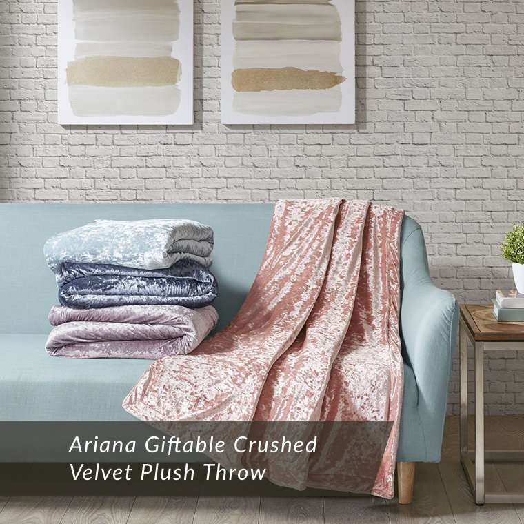 Ariana Giftable Crushed Velvet Plush Throw