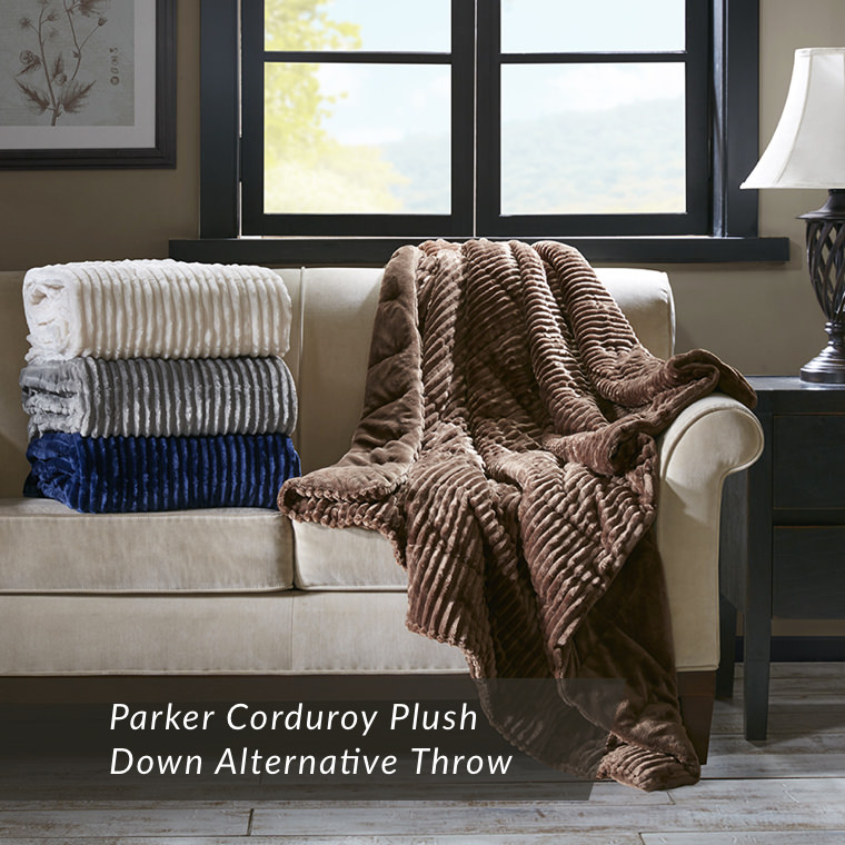 Parker Corduroy Plush Down Alternative Throw